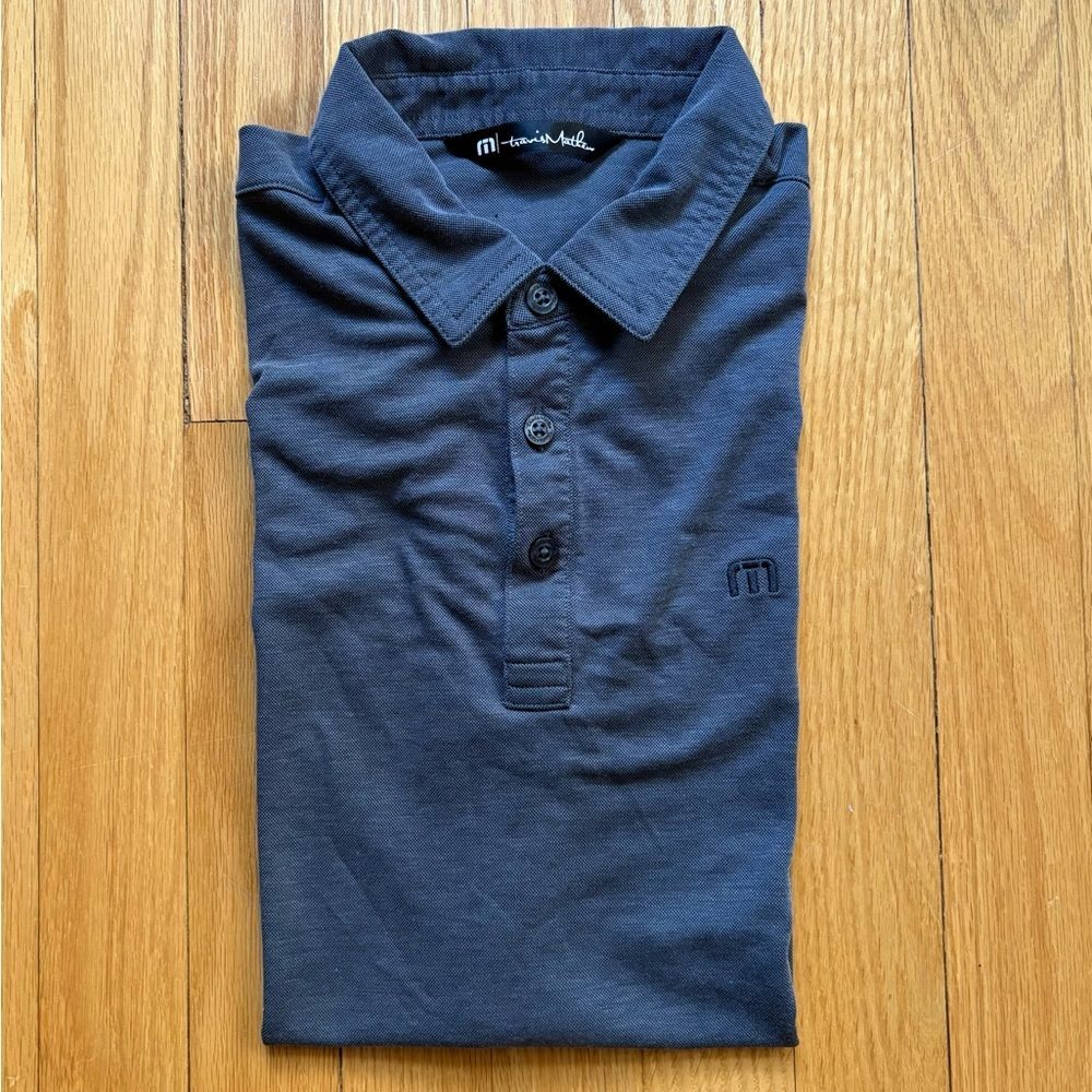 Travis Mathew Men’s Short Sleeve Performance Polo Shirt Small Dark Gray Solid